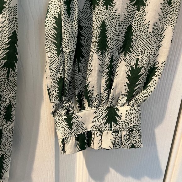 Maeve Long Sleeve Blouse Pine Tree Print - Size 4 - Picture 5 of 6